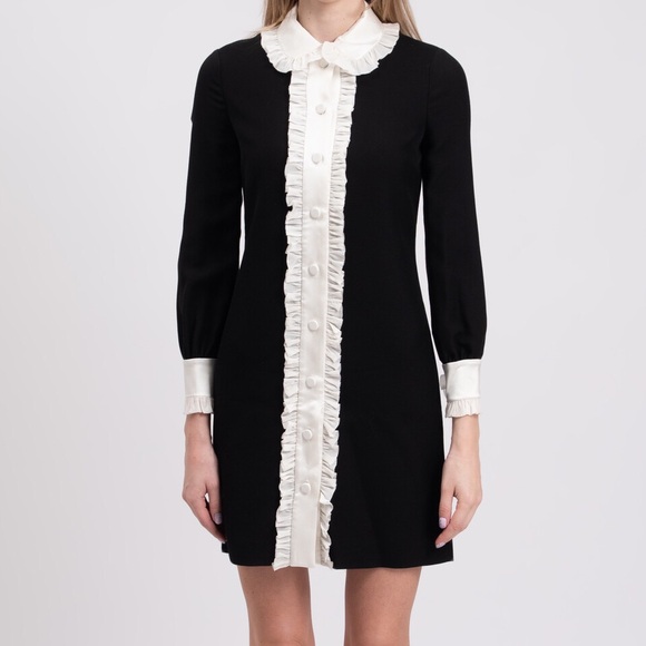 ❤️Gucci Ruffle Button Up Long Sleeve 2015 Mini Dress❤️ - Picture 1 of 4